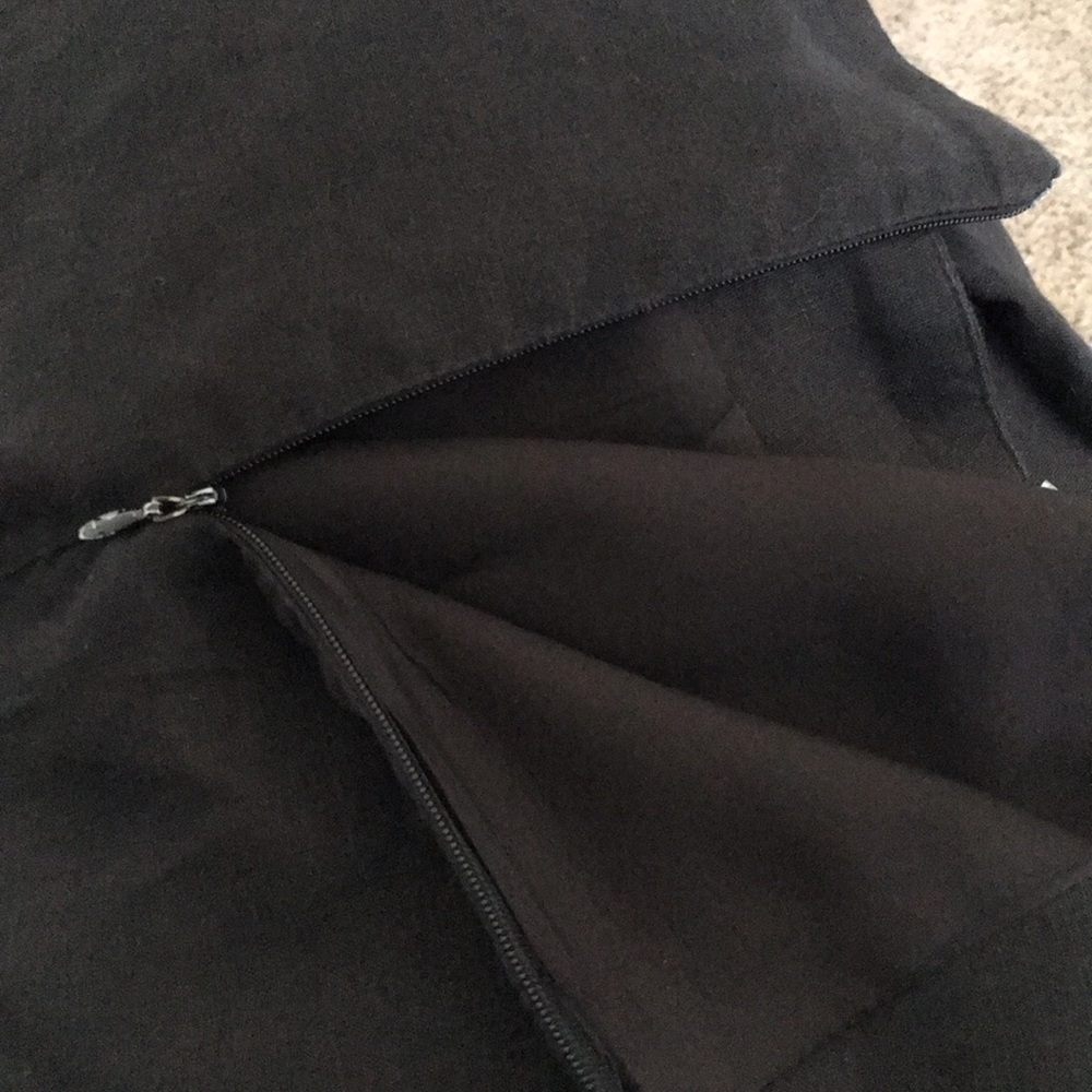 100% Linen Black Lined Slacks w/ Side Zipper Sz 12